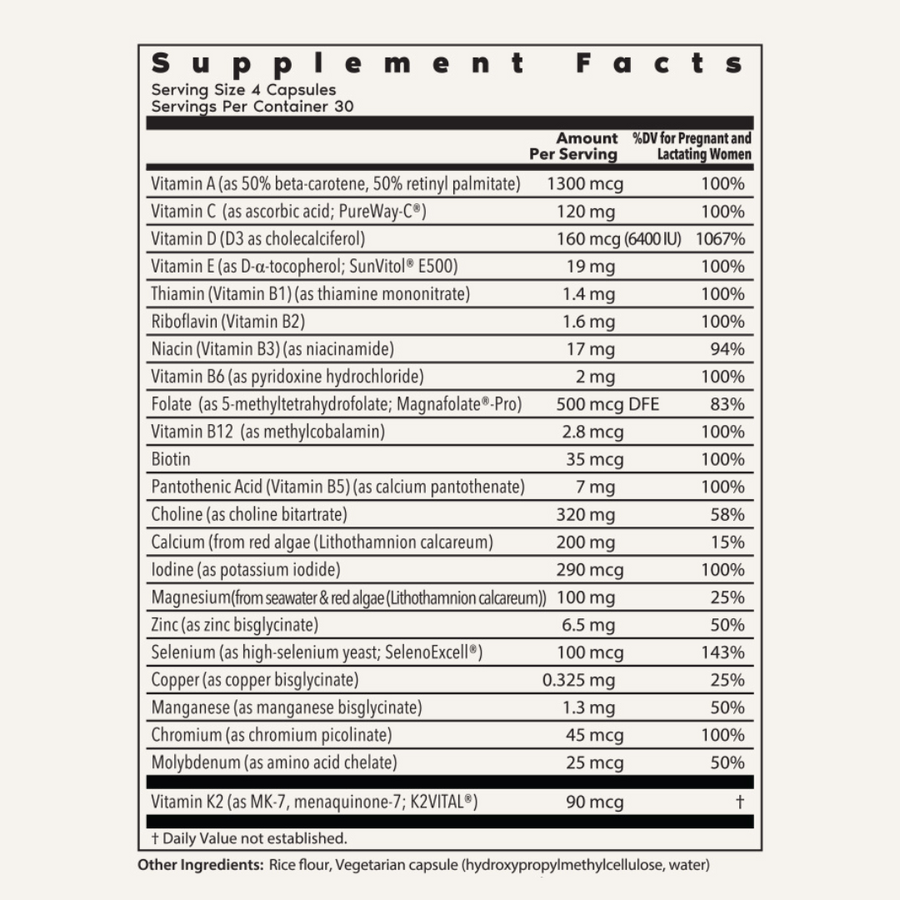 Postnatal Supplement Facts